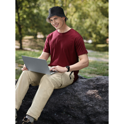 Harvard Men Maroon Anti Microbial Solid Round Neck T-shirt