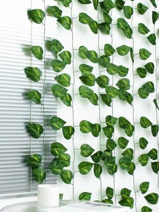 Akaar Akaar Artificial Wall Hanging Money Plant Leaf Creeper-Pack of 1 (Approx.7ft) Artificial Plant(198 cm, Green)