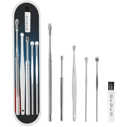 QEQEQ Ear Cleaning Tools kit Ear Wax Cleaner Earwax Remover Stick Set Spring Curette Heating Pad