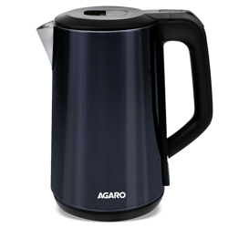 AGARO Insignia Electric Kettle, 1.8L, Double Layered Kettle, 100% Stainless Steel Inner & Outer Body, Auto Shut Off, Boil Dry Protection, Portable, Blue