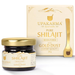 UPAKARMA Shilajit Gold Resin 20g | Contains 24 Carat Gold + Free Effervescent Tablet