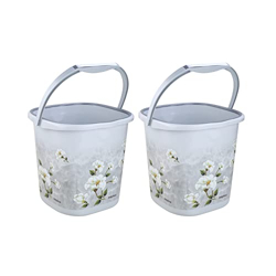 Nayasa Sqr Ring Marble Bathroom Set_Bucket 25 Ltrs 2 Pcs Set_Grey