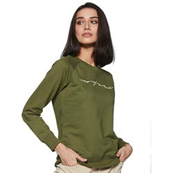 Amazon Brand - Symbol Women's Cotton Blend Round Neck Regular Fit Sweatshirt (Pullover)