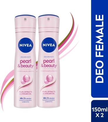 NIVEA Deodorant deo pearl and beauty Body Spray  -  For Women(300 ml, Pack of 2)