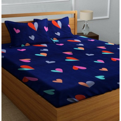 aniket 180 TC Cotton Double Printed Flat Bedsheet(Pack of 1, Multicolor)