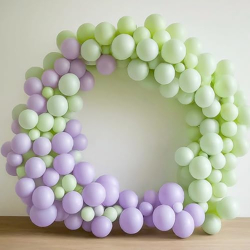 AMFIN (Pack of 25) Pastel Birthday Decoration Item Balloons - Green & Purple