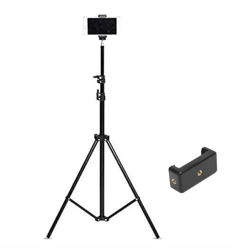 m-fit 7 Feet Mobile Tripod Stand s-25 Portable and Foldable Camera & Mobile - Mobile Tripod Stand with Mobile Clip Holder Bracket, Stand with 3-Dimensional Head