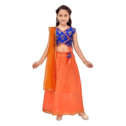 Aarika Girls Blue-Orange Color Le...