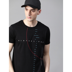 Kook N Keech Men Black Printed Round Neck T-shirt