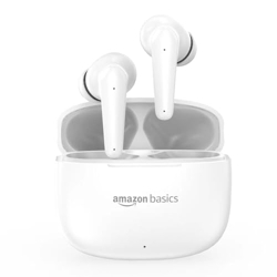 amazon basics TWS in-Ear Earbuds (S19) with Fast Charging up to 50 Hours of Playtime | Dual 10mm Driver | IPX4 Water-Resistance | Bluetooth 5.3 | Touch Control (White)