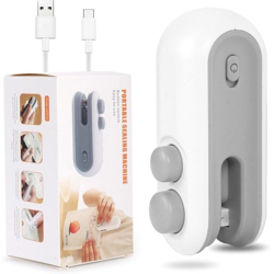 Mungat 2 in 1 USB Rechargeable Sealing Cutting Machine for Food Fresh Storage Bags Manual Vacuum Bag Sealer