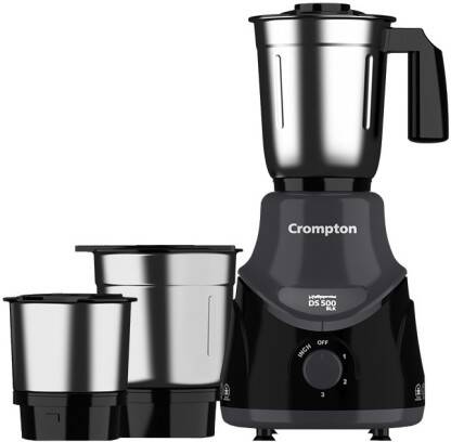 Crompton ACGM-DS500W3J BLK 500 W Mixer Grinder (3 Jars, Black & Grey)