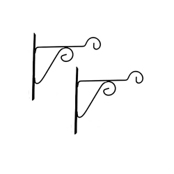 NAYRA Black Color Metal Wall Hanging Brackets for hanging Planters - Metal Hanging Hooks, Holder for Indoor Outdoor Planters Flower Pot Home dcor Storage Organiser(Set of 2)