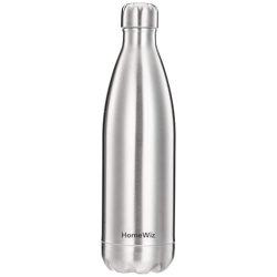 HomeWiz Stainless Steel Insulated Bottle Flask 1000ml | Keeps Drinks Hot or Cold for 8-12 Hours | Durable 304 Stainless Steel, Leak-Proof, Ideal for Travel, Office, Gym (Silver)