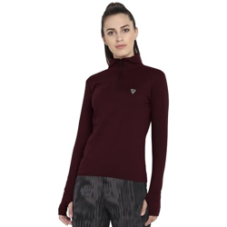 EYEBOGLER Solid Women High Neck Full Sleeve Regular Fit Top