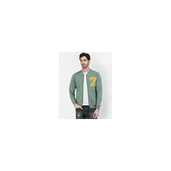 Typographic Print Zip-Front Bomber Jacket