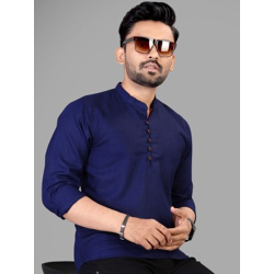 SOPANI Men Solid Straight Kurta(Dark Blue)
