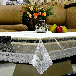 HD Floral 4 Seater Table Cover (Transparent, Plastic)