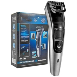 Kemei KM-632 Hair Trimmer Rechargeable 60 min run time Trimmer 60 min  Runtime 20 Length Settings(Grey)