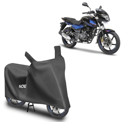 Amazon Brand - Solimo Bajaj Pulsar Bike Cover with Carry Bag | Dustproof | UV Protection (Black)