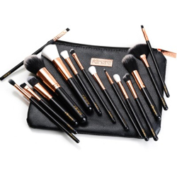 MINARA Makeup Brush Applicator Set of 15 with Premium Leather Pouch(Pack of 15)
