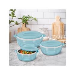 Milton  Aspire Jr. Blue Set Of 3 Inner Stainless Steel Casseroles 370ml, 725ml, 1.18L
