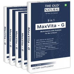 The Old Natural Multivitamin Tablets for Men & Women Probiotics, 100% RDA Vitamin C(5 x 10 Tablets)