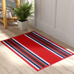 Status Contract Anti Slip Front Monsoon Doormat (38x58cm)| Living Room Rug for Entrance Door|Polypropylene Floor Mat for Home|Essential Small Rug for Office, Bedroom & Kitchen| - Red