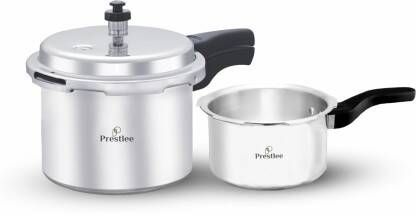 Prestlee Aluminium Premium Outerlid Pressure Cooker 2 Ltr & 3 Ltr Combo 2 L, 3 L Outer Lid Pressure Cooker & Pressure Pan(Aluminium)