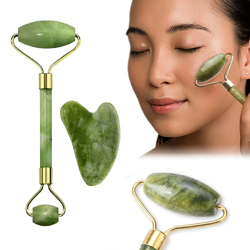 ZQRA Smooth Face Massager For Women & Face Roller Natural Face Roller Massager Jade Stone with Gua Sha Tool For Face Eye Massager Neck Foot Face Roller For Women Tool Facial Roller/ (green 3)