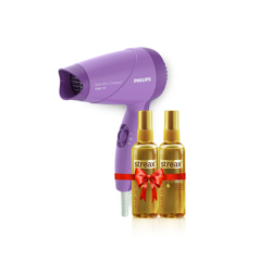 Streax Set of 2 Walnut Hair Serum 100 ml Each & Philips HP8100 Hair Dryer - Purple