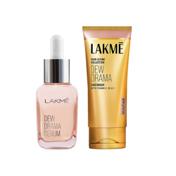 Lakme Dew Drama Face Wash 100g & 6% Vit E + B3 + F Face Serum 15ml