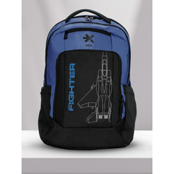 HRX by Hrithik Roshan Unisex Blue & Black Brand Logo Backpack- Laptop Up to 16 inch