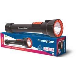 Crompton Pack of 01 Power Ray Ranger Pro Torch(Black, Orange, 22 cm, Rechargeable)