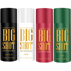 OSCAR Big Shot Deodorant Jazz Club, Privee & Eros (150ml each) Deodorant Spray  -  For Men(600 ml, Pack of 4)