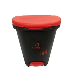 Cello Plastic Pedal Step-On Garbage Dustbin 50 Ltr, Black-Red