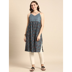 ANOUK Women Printed A-line Kurta(Multicolor)