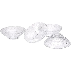Somil Multi-Purpose Tableware Snack/Veritable Serving Bowl Set of 4, Glass, Clear, Round (BowlT-D...