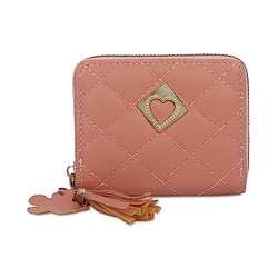 NFI essentials Small Clutch Wallet for Women, Mini Purse Coin Pocket with Tassel Zipper Credit Card Holder Purse Wallet for Girl