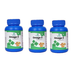 Omega 3 Fish Oil 500mg Capsules With Fish oil EPA + DHA Enriched Pack of 60 Capsules Omega-3 Fatty Acid Capsules for Women & Men | 60 Softgels Pack of 3