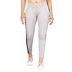 Aarika Women'S Cream Colored Solid Rapid-Dry Training Track Pants (TP-STRIP-04-CREAM_L)