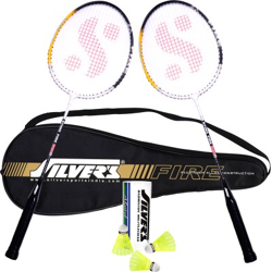 Silver's FIRE Badminton Combo- 2 Rackets with Shuttle Pack of 3 Badminton Kit(NA)