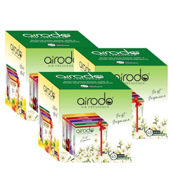 AIRODO Air/Room Freshener Magic Rose, Just Jasmine, Lovely Lavender & Citrus Blast Blocks with long lasting Automatic Fragrance Booster Lasts Up to 90 Days (Pack of 12)