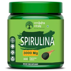 Vruksha Vitals Spirulina 3000 mg - 300 Tablets/Capsules supplement Spirulina extract powder