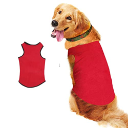 Sage Square Comfortable Cotton Dog T-Shirt ll Soft & Breathable Sleeveless Vest Dog Clothes ll Puppy Tank Top Fashion Apparel (XSmall - 12inches, Red)