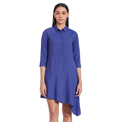 AND Women's Polyester Asymmetrical above The Knee Casual Dress