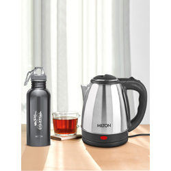 Milton Black Combo Set Go Electro 1.5 Ltrs Electric Kettle & Thermos Alive 750 ml