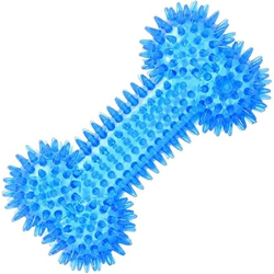 Woofy Dog Squeaky Bone Chew Toy | Teeth Cleaning and Training Chew Toys - Blue Color