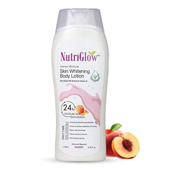 NutriGlow Intense Moisture Skin Whitening Body Lotion with Peach Milk Extracts & Vitamin E for Dry Skin, 24-hour moisture lock - 200ml