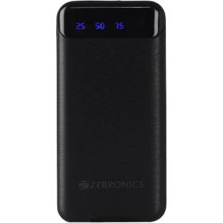 ZEBRONICS 10000 mAh Power Bank(Black, Lithium-ion, for Mobile, Tablet)